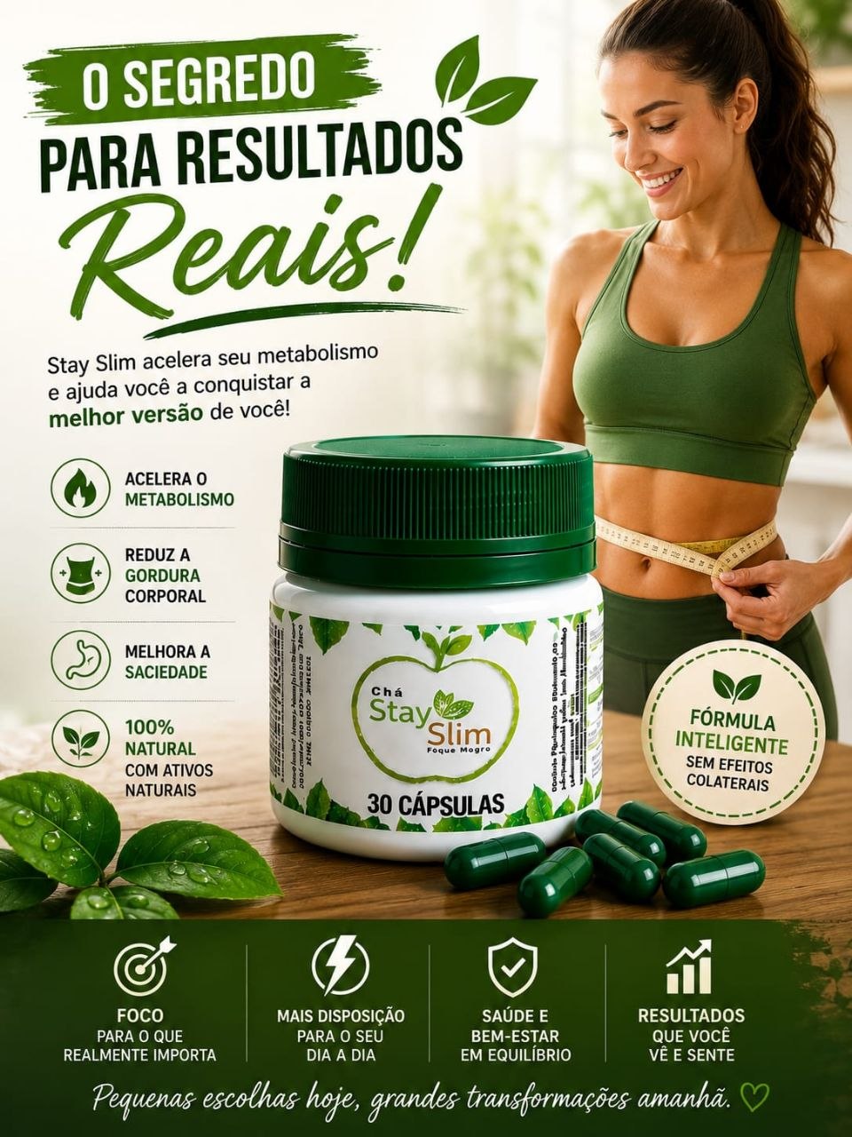 Chá Stay Slim - Suplemento natural para apoio à rotina alimentar